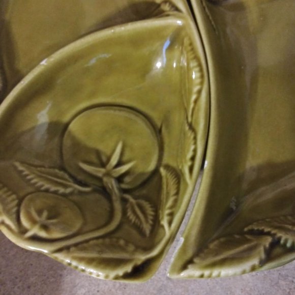 Vintage Belmar of California Divided 2-Piece Green Chip & Dip Relish Tray #406 - Picture 2 of 6